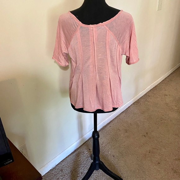 Mono B - Pink Cropped Top Cotton T Shirt - Picture 2 of 3